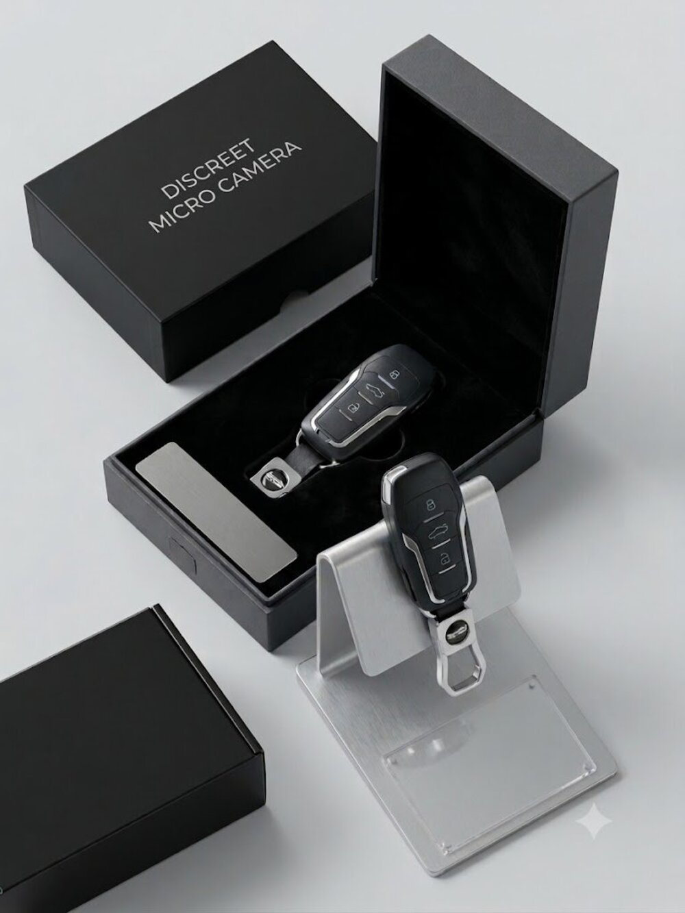 Black Universal Key Fob Remote with USB Charging Cable